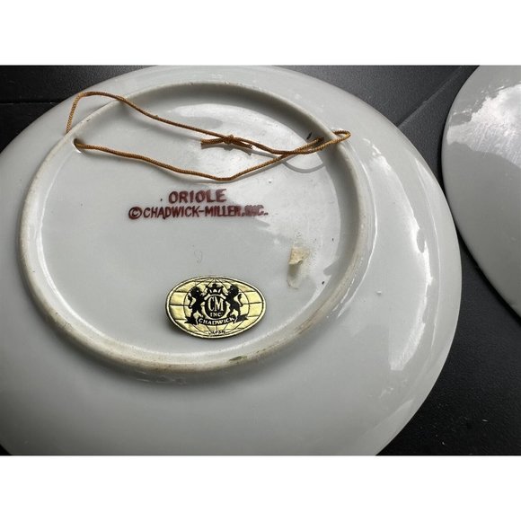 VINTAGE CHADWICK-MILLER INC. COLLECTOR DECORATIVE BIRD PLATES GOLD TRIM SET OF 4 - Picture 8 of 10